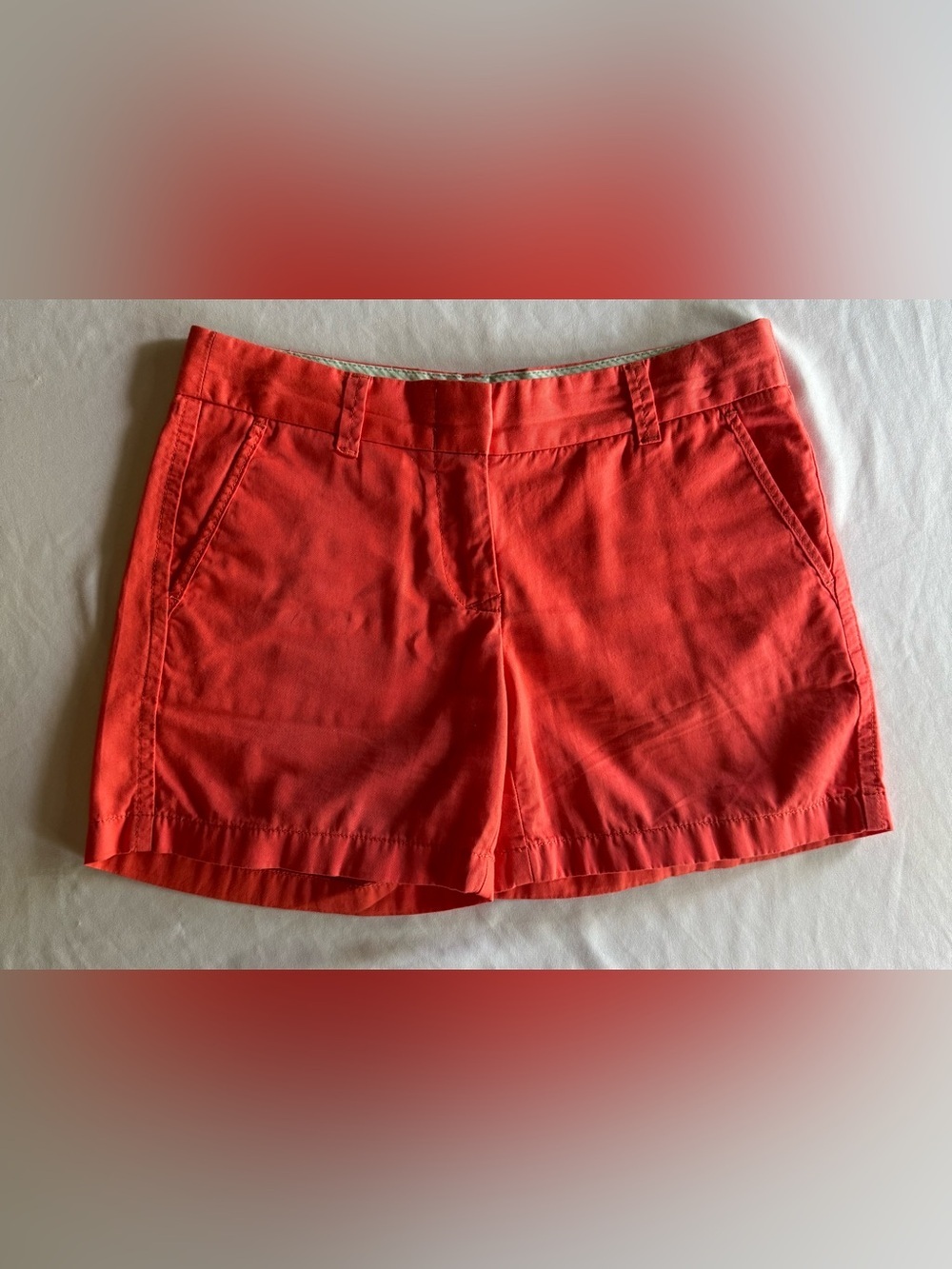 J.Crew Stretch Coral Pink Shorts Women Sz 0 Cotton Preppy - Picture 3 of 10